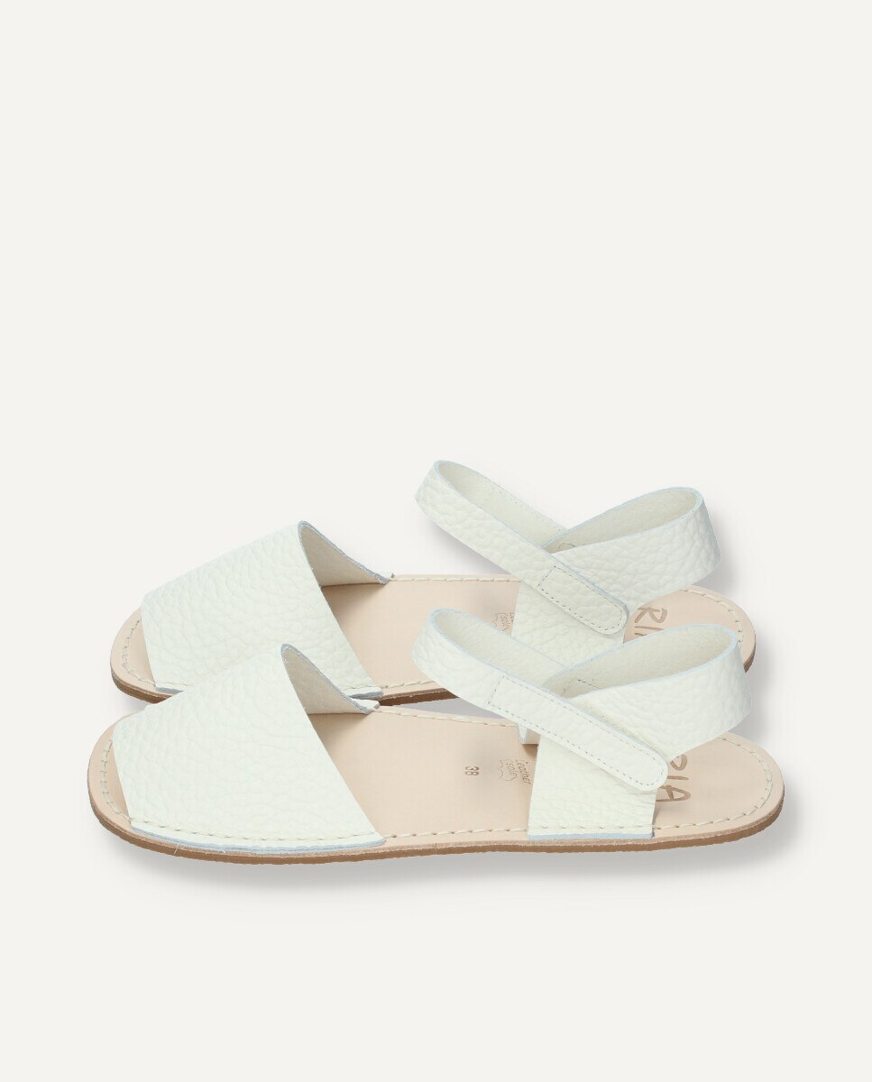 Menorquinas de mujer barefoot de piel - Ria Menorca - Blanco Blanco-4