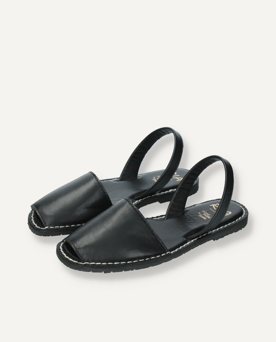 Menorquinas de hombre en piel monocolor - Ria Menorca - Negro Negro-2