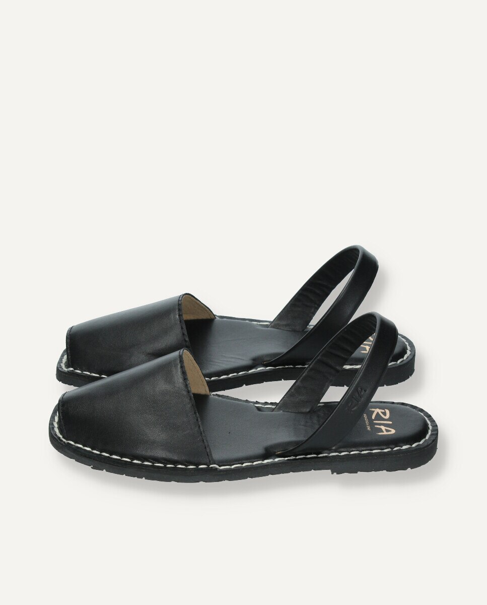 Menorquinas de hombre en piel monocolor - Ria Menorca - Negro Negro-4