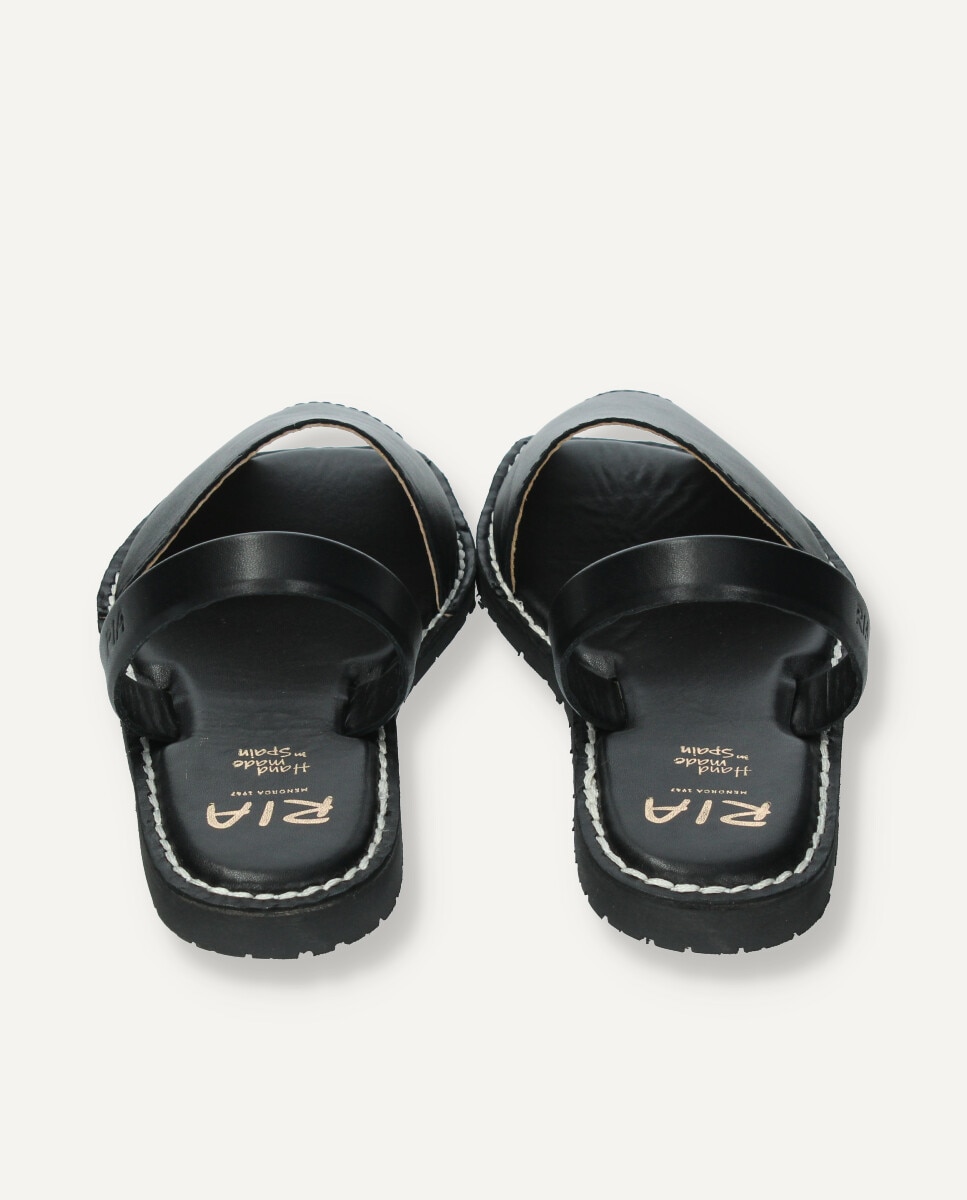 Menorquinas de hombre en piel monocolor - Ria Menorca - Negro Negro-5