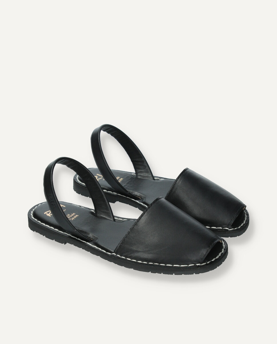 Menorquinas de hombre en piel monocolor - Ria Menorca - Negro Negro-6