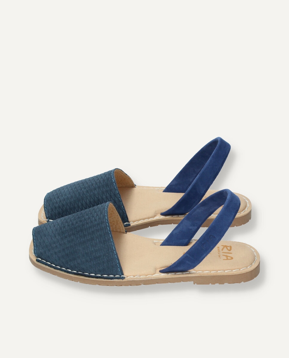 Menorquinas de hombre en piel con plantilla - Ria Menorca - Azul marino Azul marino-4