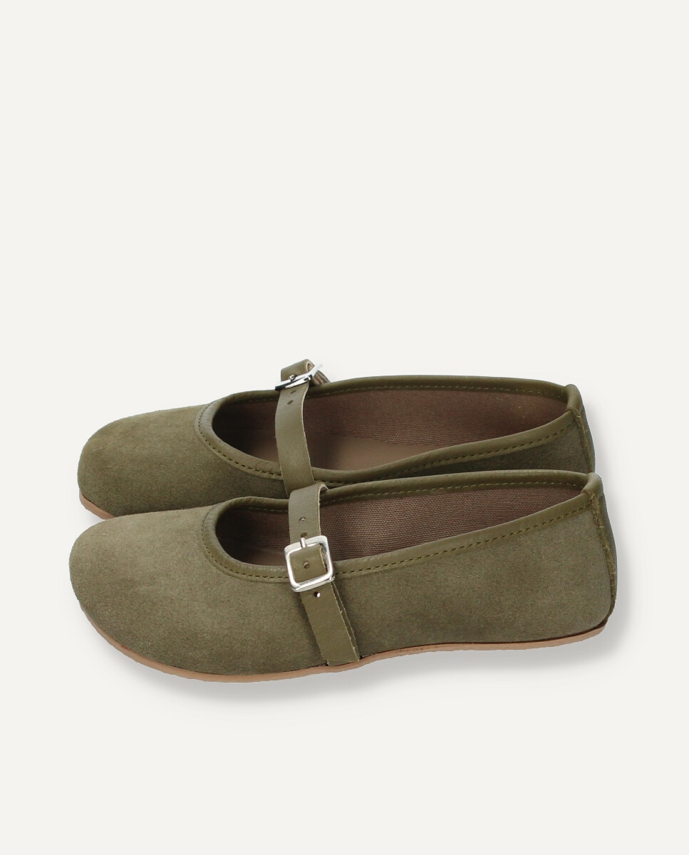 Mercedita Barefoot Infantil en color liso - Ria Menorca - Kaki Kaki-4