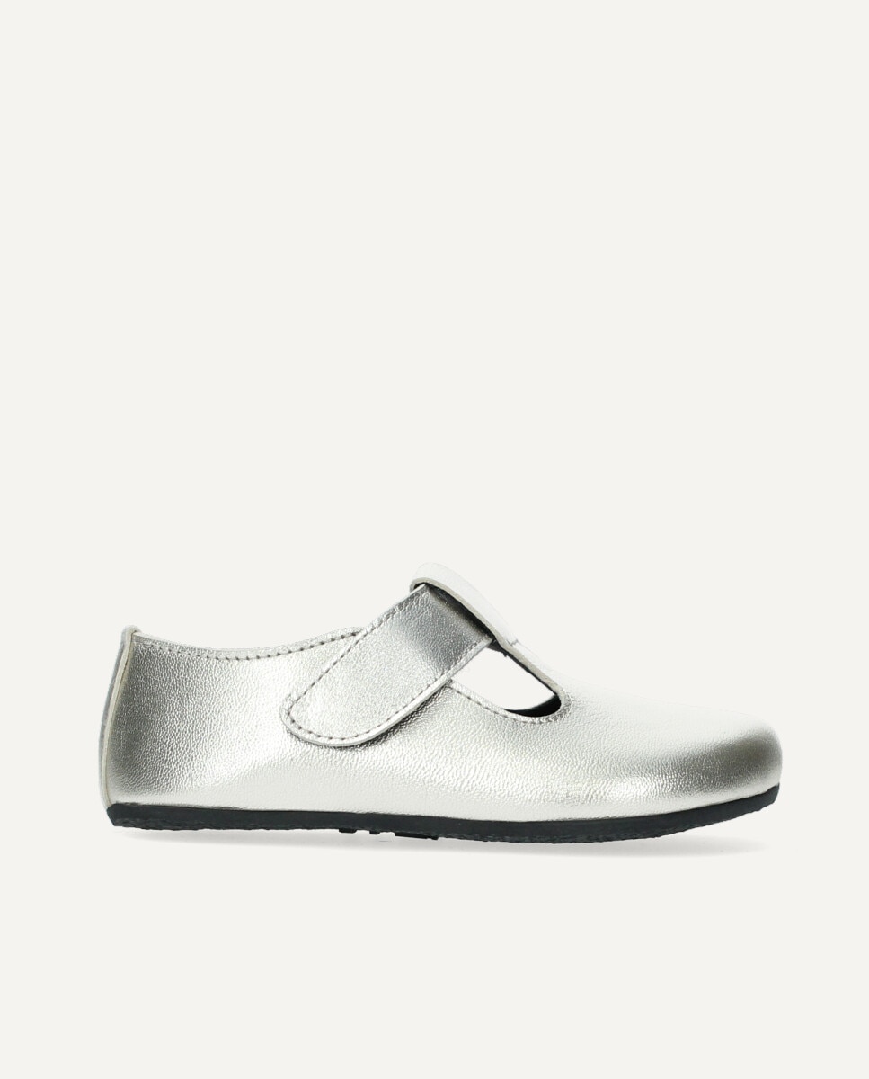 Zapato infantil cerrado barefoot - Ria Menorca - Plata Plata-1