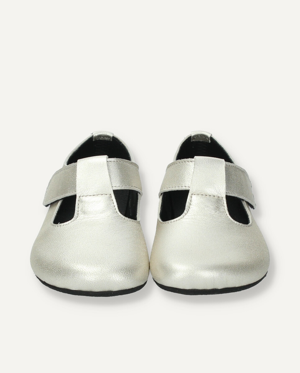 Zapato infantil cerrado barefoot - Ria Menorca - Plata Plata-2