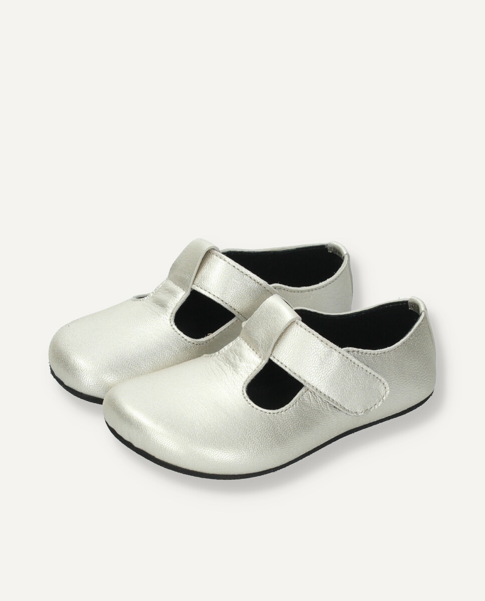 Zapato infantil cerrado barefoot - Ria Menorca - Plata Plata-3