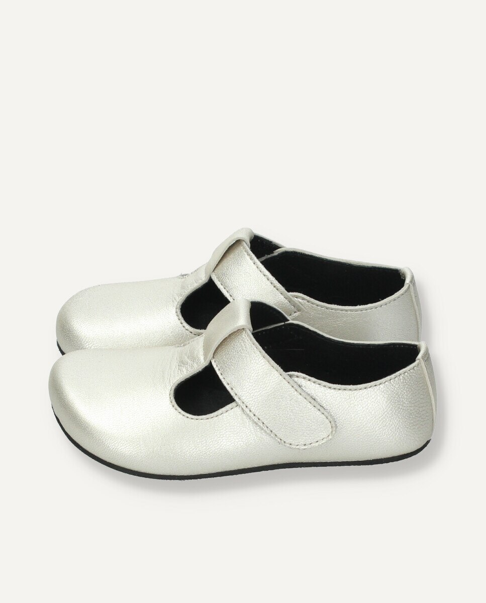 Zapato infantil cerrado barefoot - Ria Menorca - Plata Plata-4