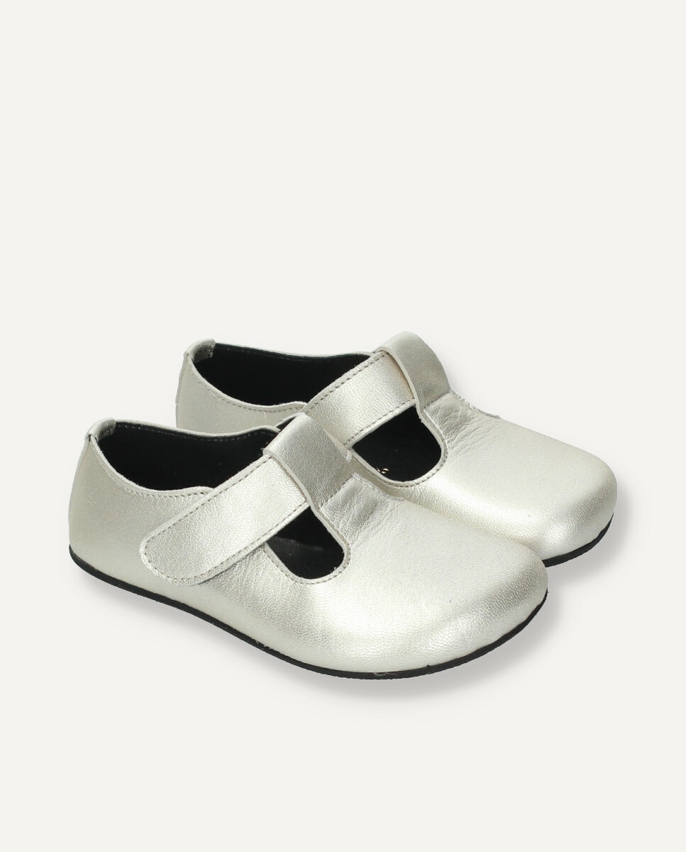 Zapato infantil cerrado barefoot - Ria Menorca - Plata Plata-6