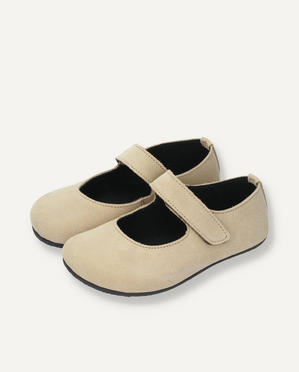 Bailarinas Infantiles Barefoot con cierre adherente - Ria Menorca - Beige Beige-3