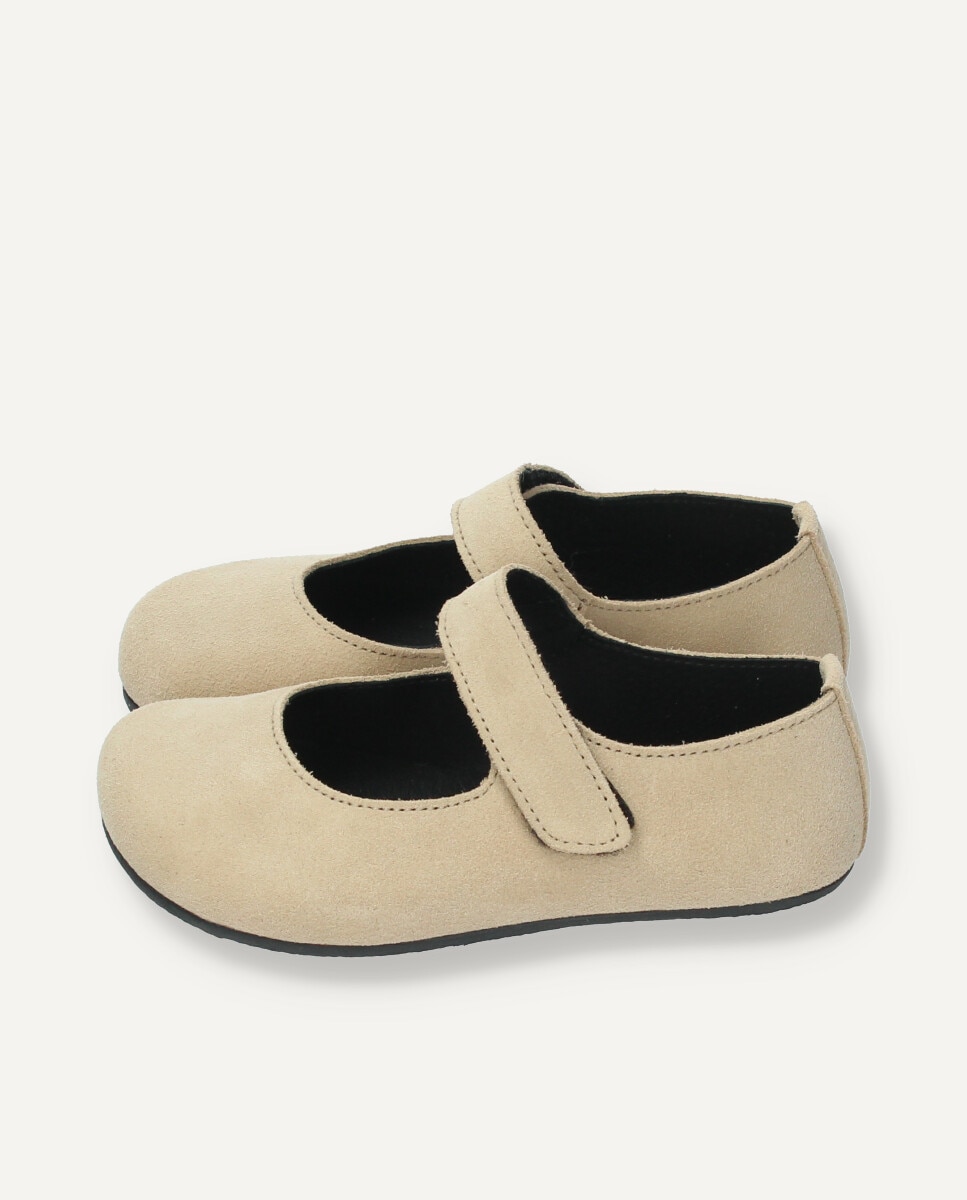 Bailarinas Infantiles Barefoot con cierre adherente - Ria Menorca - Beige Beige-4