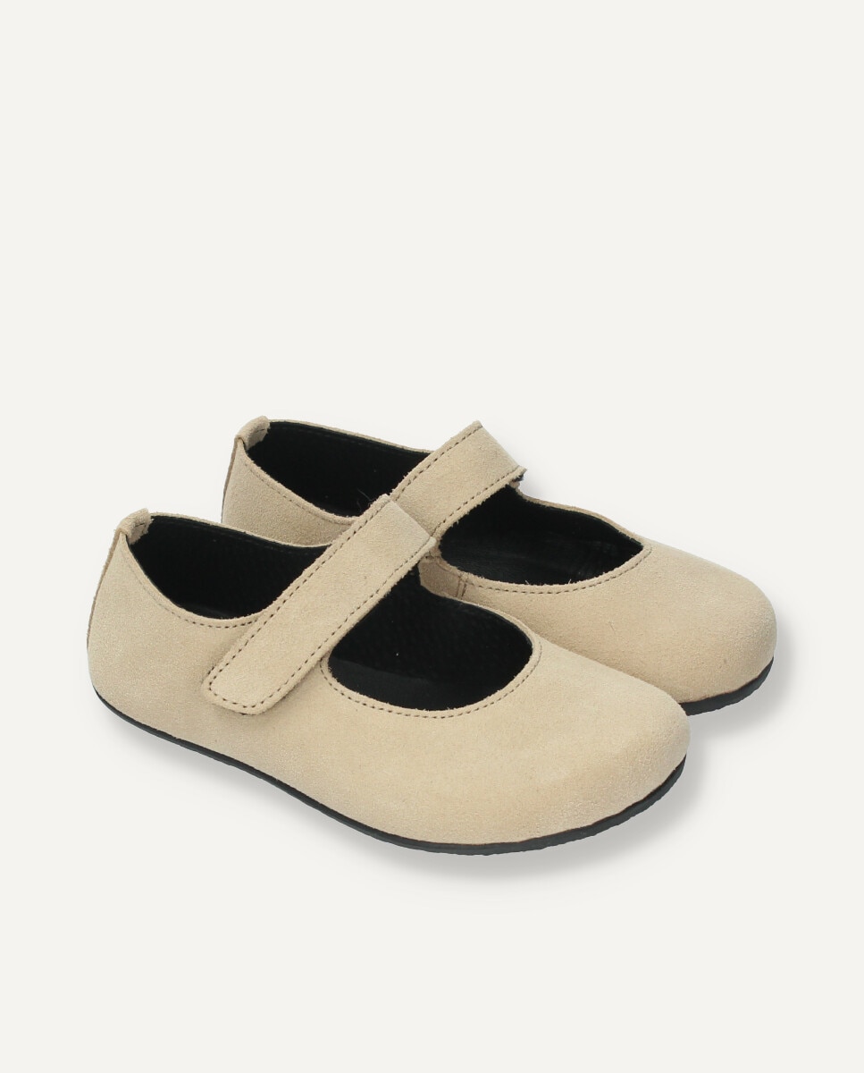 Bailarinas Infantiles Barefoot con cierre adherente - Ria Menorca - Beige Beige-6