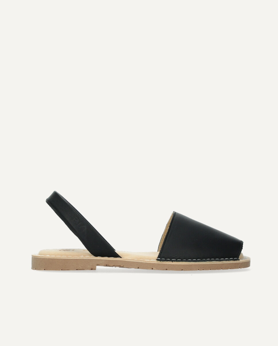 Menorquinas de mujer anatómicas de piel con plantilla - Ria Menorca - Negro Negro-1