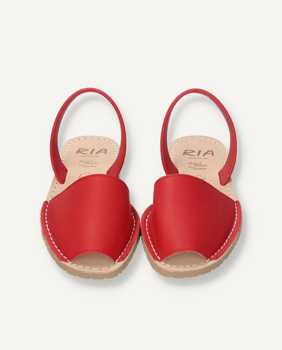 Menorquinas unisex en piel vacuna - Ria Menorca - Rojo Rojo-3