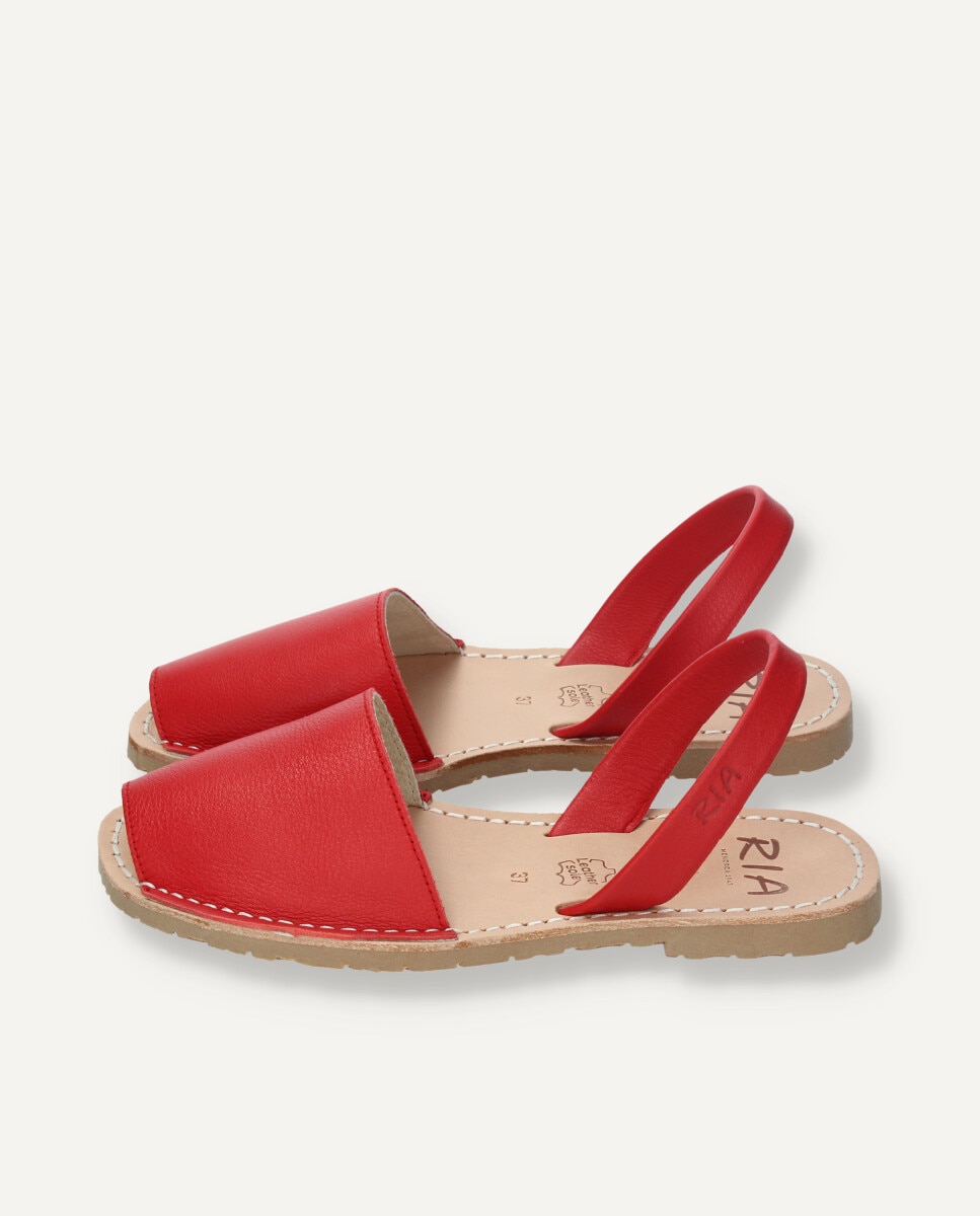 Menorquinas unisex en piel vacuna - Ria Menorca - Rojo Rojo-2
