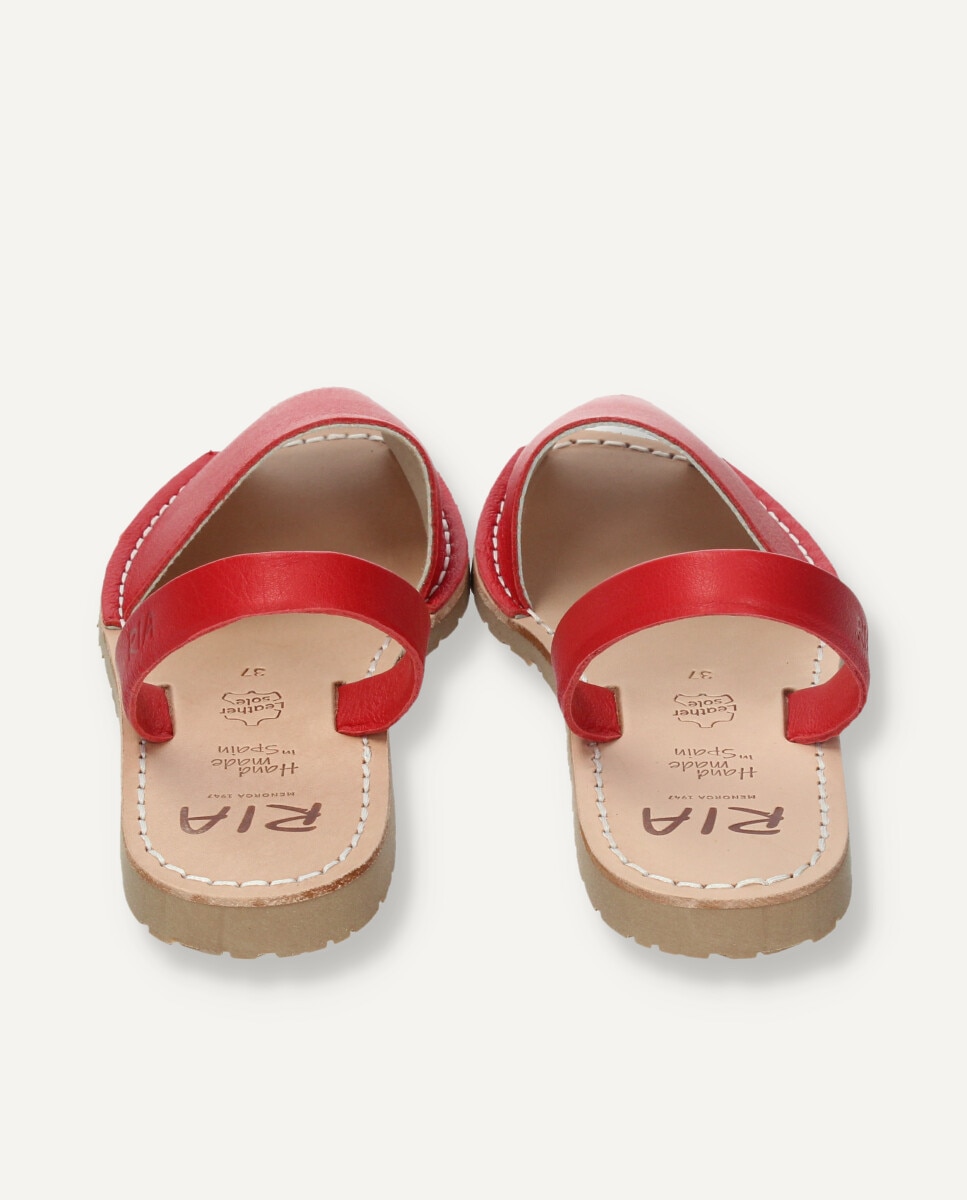 Menorquinas unisex en piel vacuna - Ria Menorca - Rojo Rojo-4