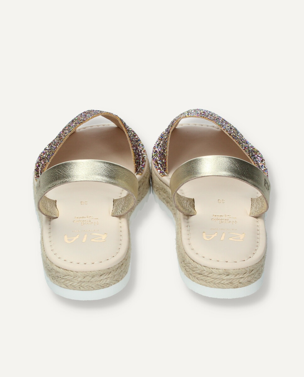 Menorquinas de mujer en glitter con plataforma de yute - Ria Menorca - Multicolor Multicolor-5