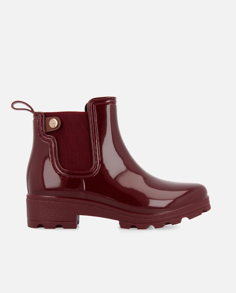 Botas de agua de mujer estilo chelsea con elásticos laterales - Gioseppo - Burdeos Burdeos-1