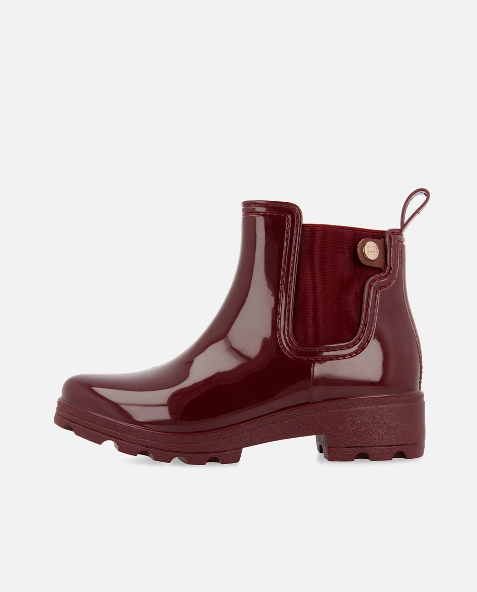 Botas de agua de mujer estilo chelsea con elásticos laterales - Gioseppo - Burdeos Burdeos-2