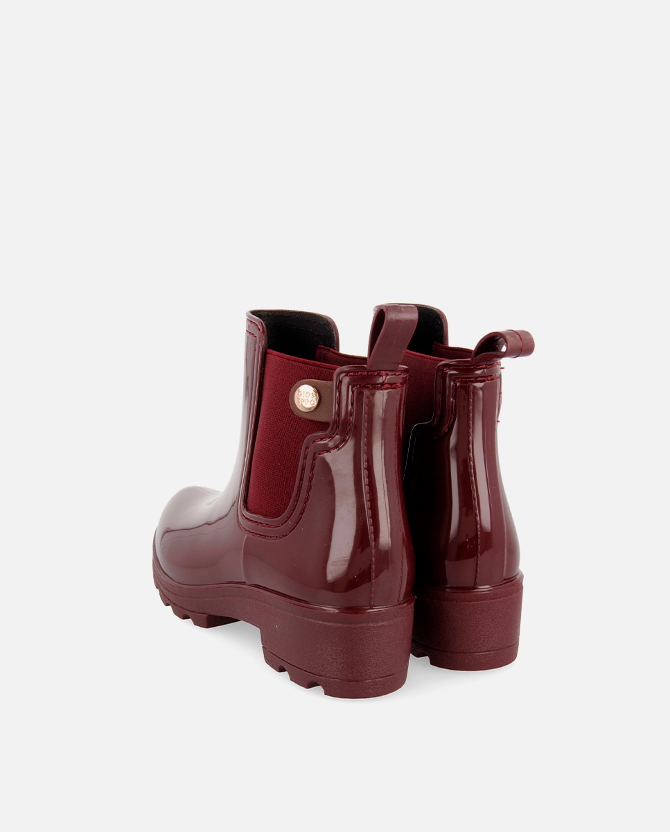 Botas de agua de mujer estilo chelsea con elásticos laterales - Gioseppo - Burdeos Burdeos-4