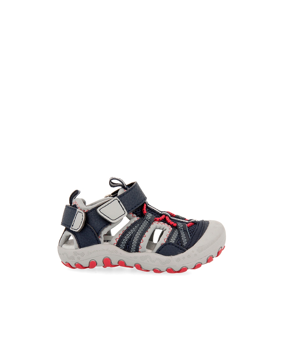 Sandalias de bebé niño tipo cangrejera con puntera reforzada transpirables - Gioseppo - Azul / Gris Azul / Gris-1