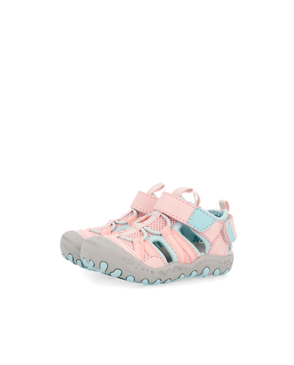 Sandalias de bebé niño tipo cangrejera con puntera reforzada transpirables - Gioseppo - Rosa claro Rosa claro-2