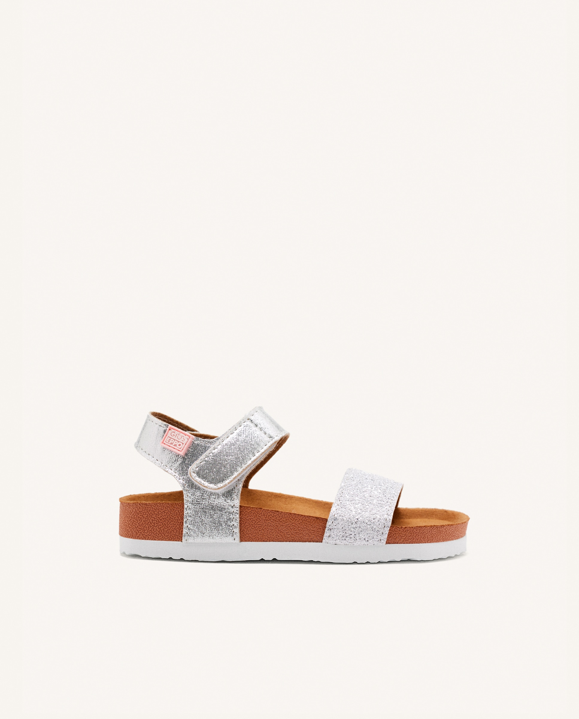 Sandalias abiertas de niña con detalle de tira frontal con purpurina - Gioseppo - Gris Gris-1