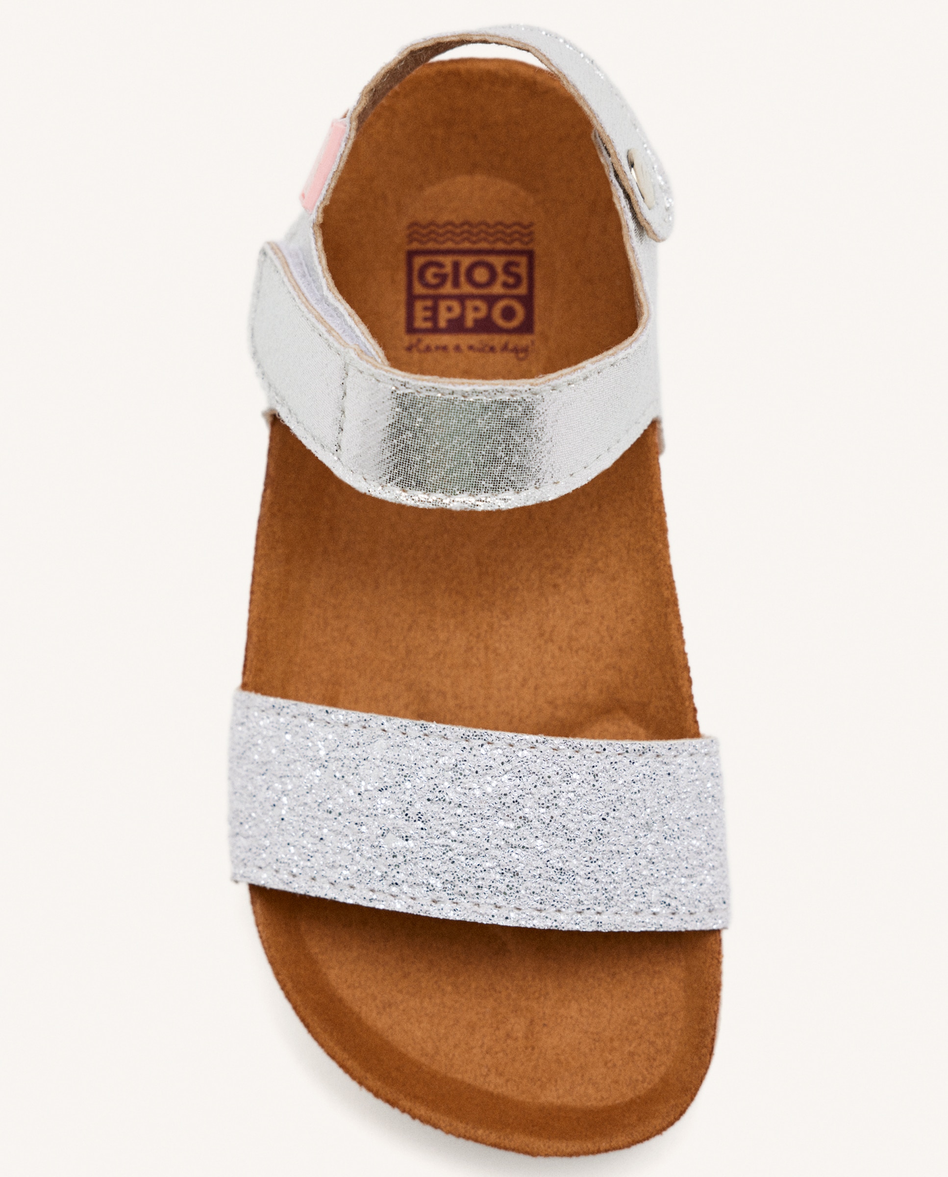 Sandalias abiertas de niña con detalle de tira frontal con purpurina - Gioseppo - Gris Gris-3