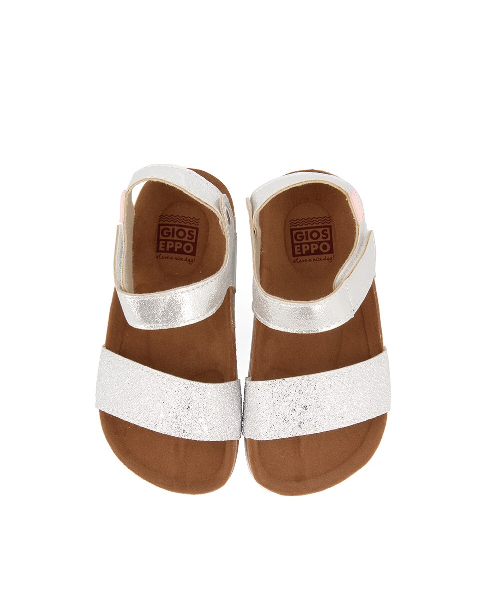 Sandalias abiertas de niña con detalle de tira frontal con purpurina - Gioseppo - Gris Gris-5