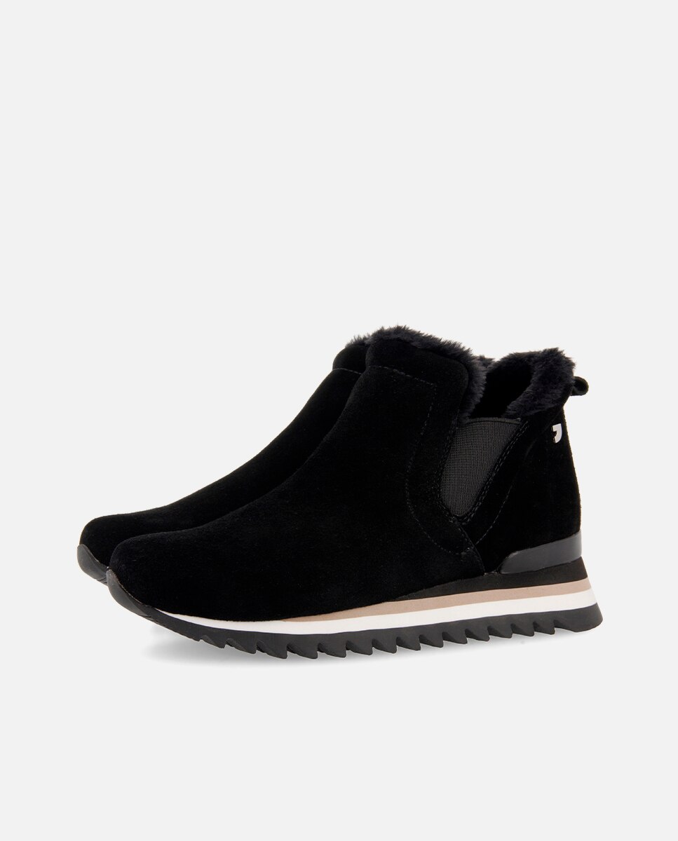 Botines básicos de mujer estilo sneaker de serraje - Gioseppo - Negro Negro-3