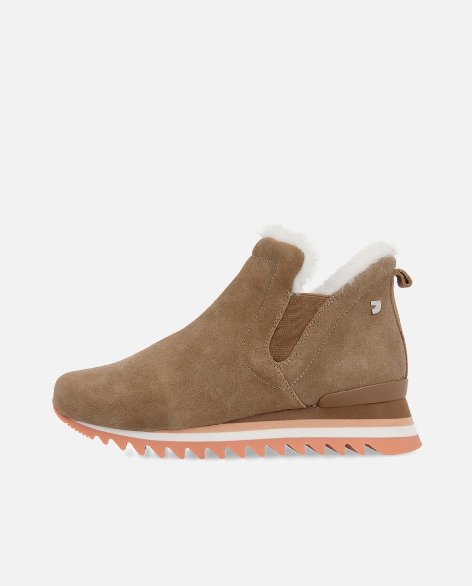 Botines básicos de mujer estilo sneaker de serraje - Gioseppo - Arena Arena-2