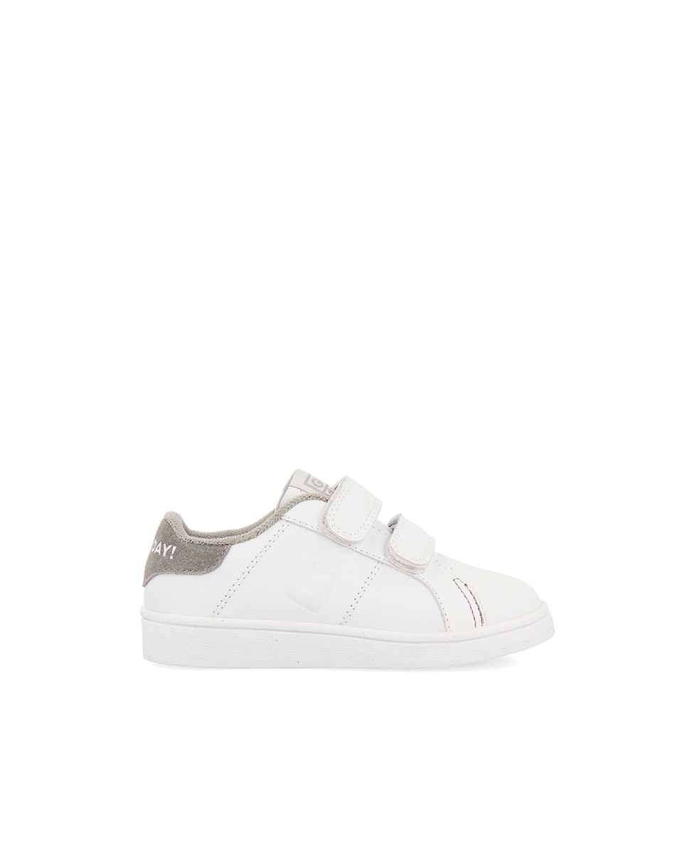 Zapatillas deportivas de niño colegiales de piel - Gioseppo - Blanco / Gris Blanco / Gris-1