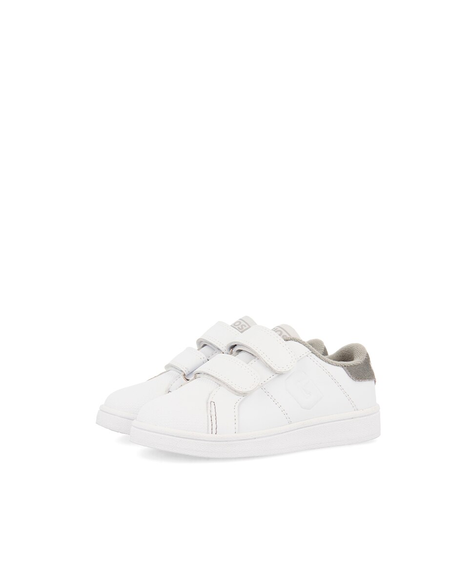 Zapatillas deportivas de niño colegiales de piel - Gioseppo - Blanco / Gris Blanco / Gris-2