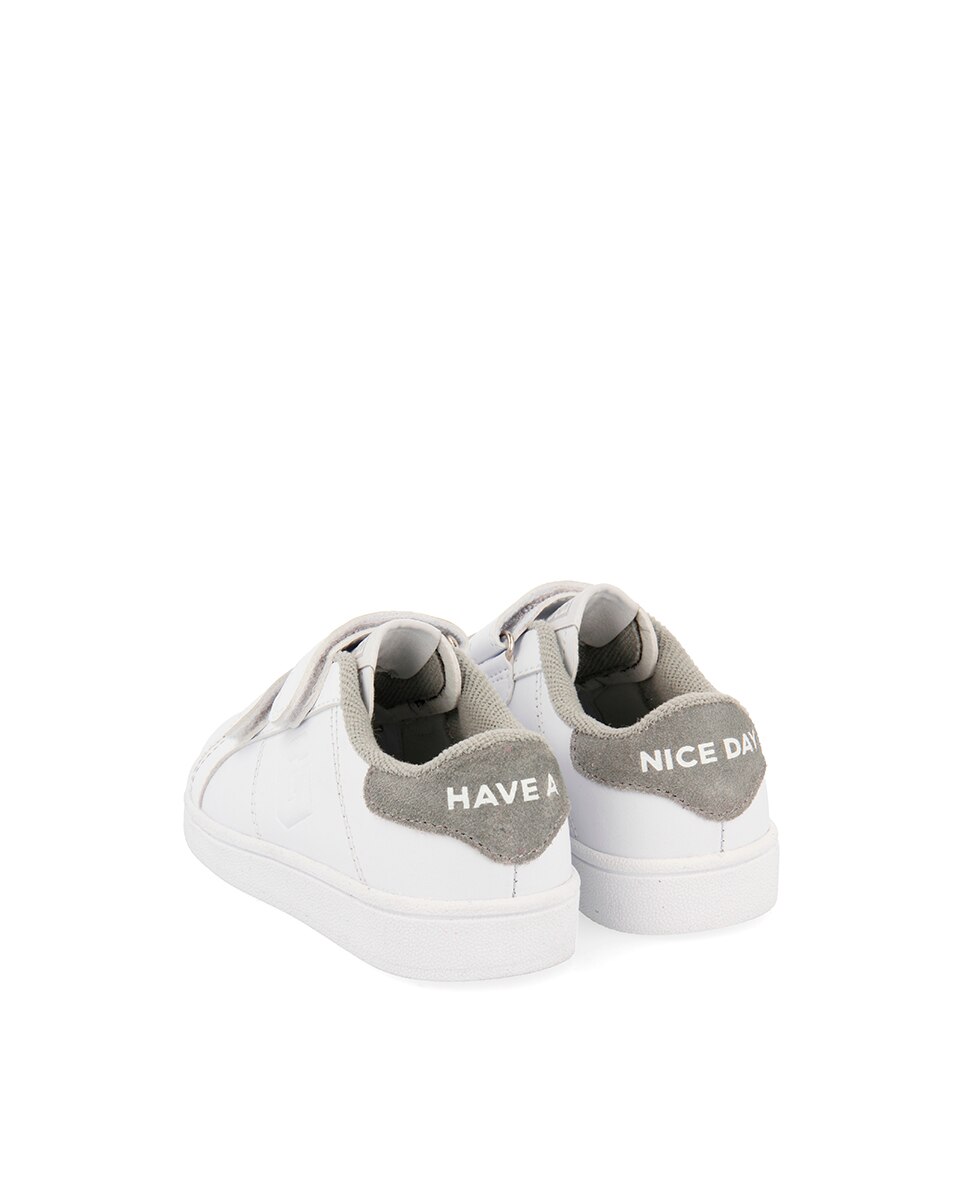 Zapatillas deportivas de niño colegiales de piel - Gioseppo - Blanco / Gris Blanco / Gris-4
