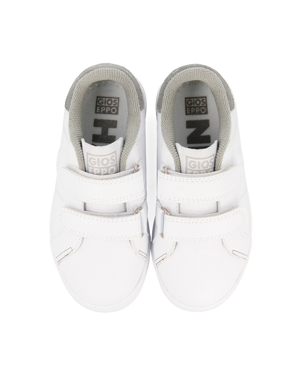 Zapatillas deportivas de niño colegiales de piel - Gioseppo - Blanco / Gris Blanco / Gris-5