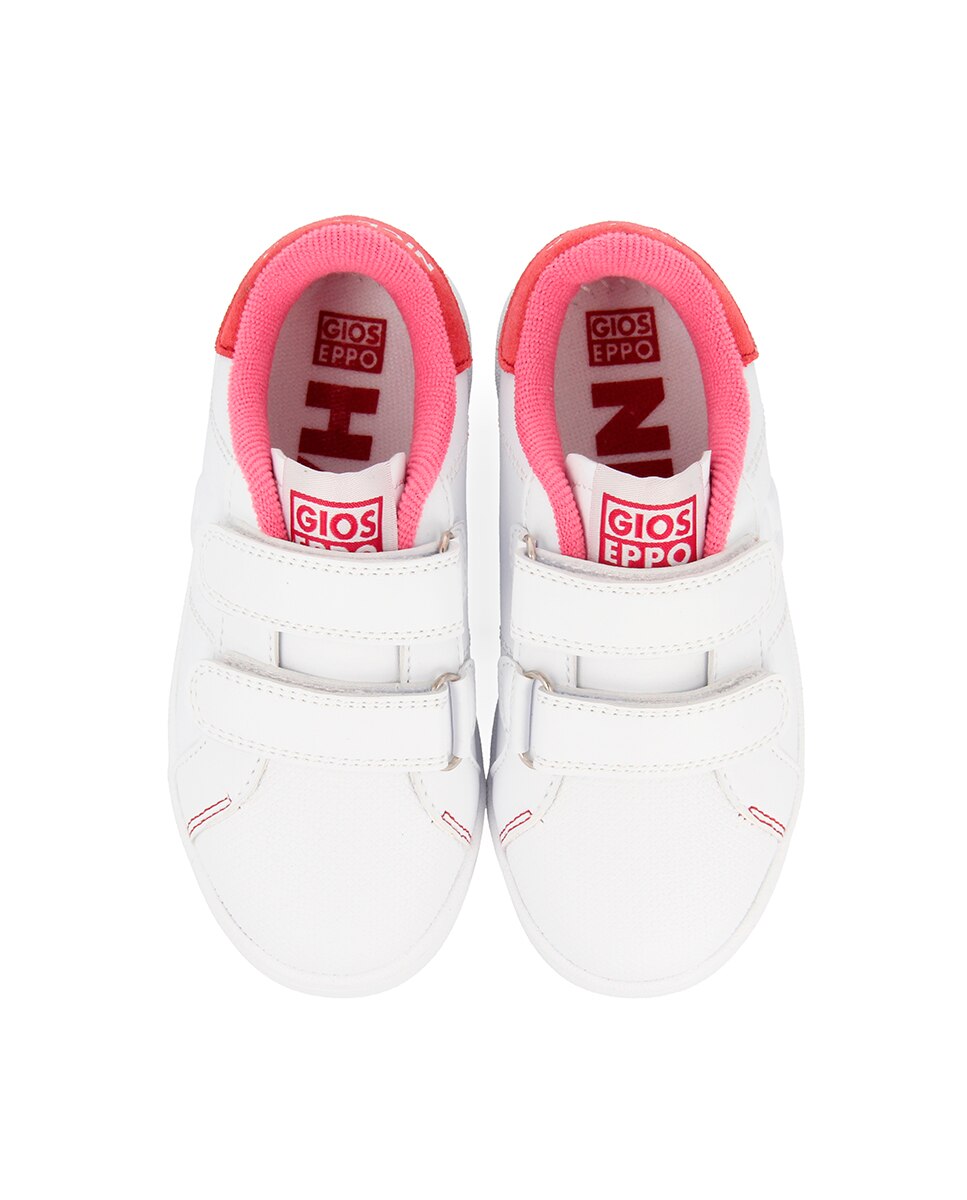 Zapatillas deportivas de niño colegiales de piel - Gioseppo - Blanco / Rosa Blanco / Rosa-5