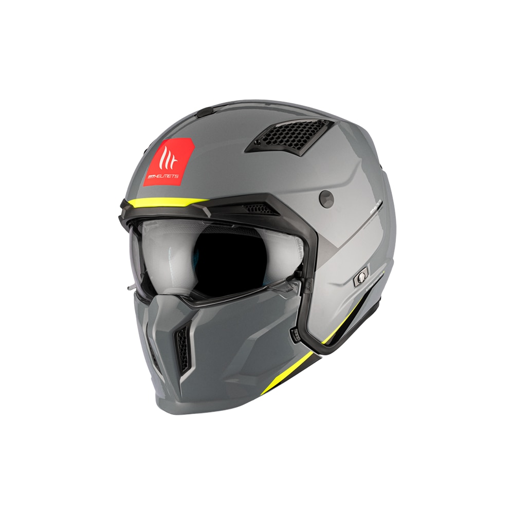 Imagen 0 de Casco de moto Trial Tr902Bsv Streetfighter Sv S Mt Helmets Gris / Amarillo