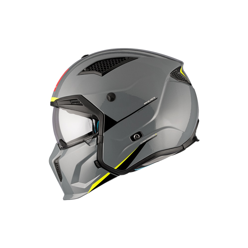 Casco de moto Trial Tr902Bsv Streetfighter Sv S Mt Helmets - Gris / Amarillo Gris / Amarillo-2