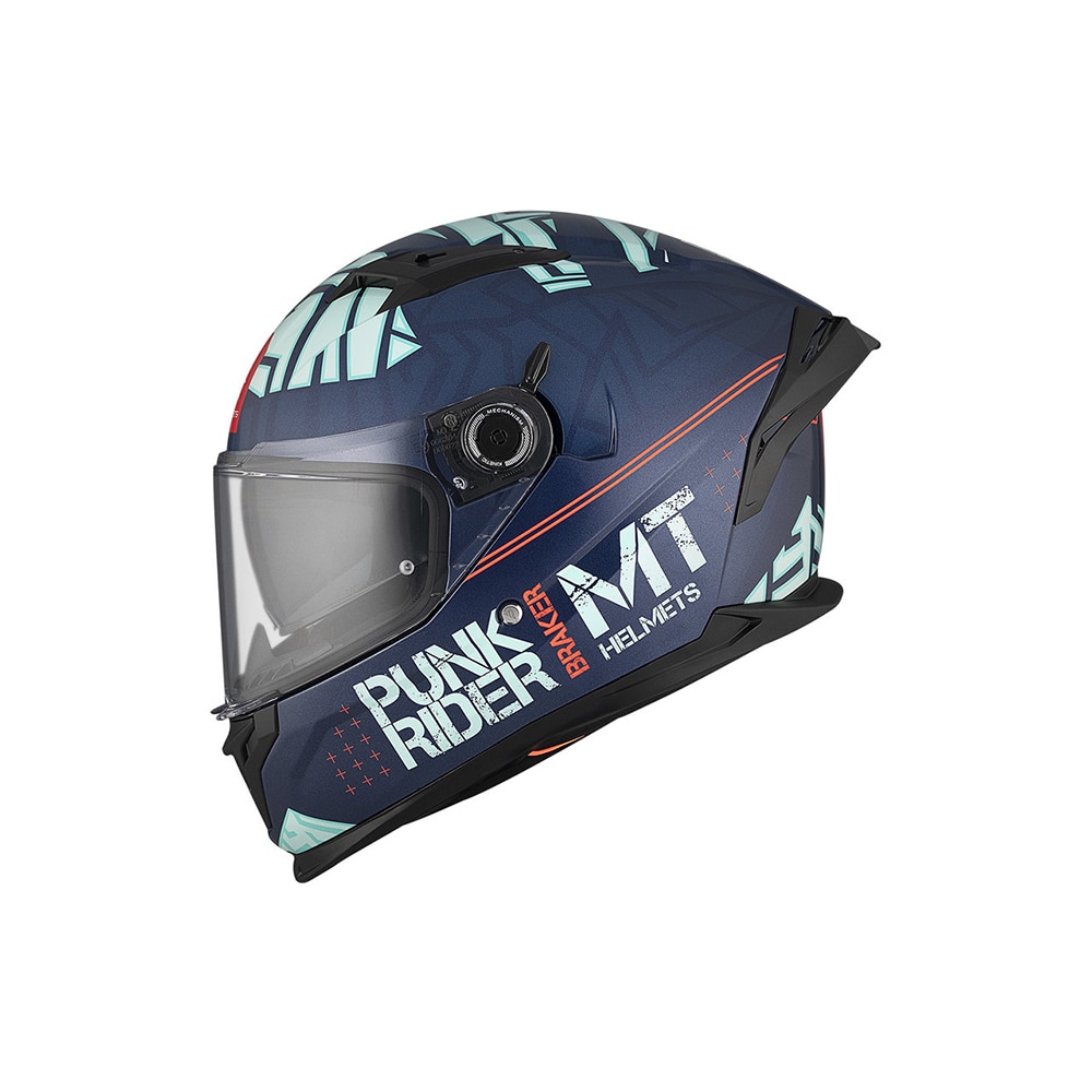 Casco de moto Integral Ff128Sv Braker Sv Mt Helmets - Azul / Naranja Azul / Naranja-2