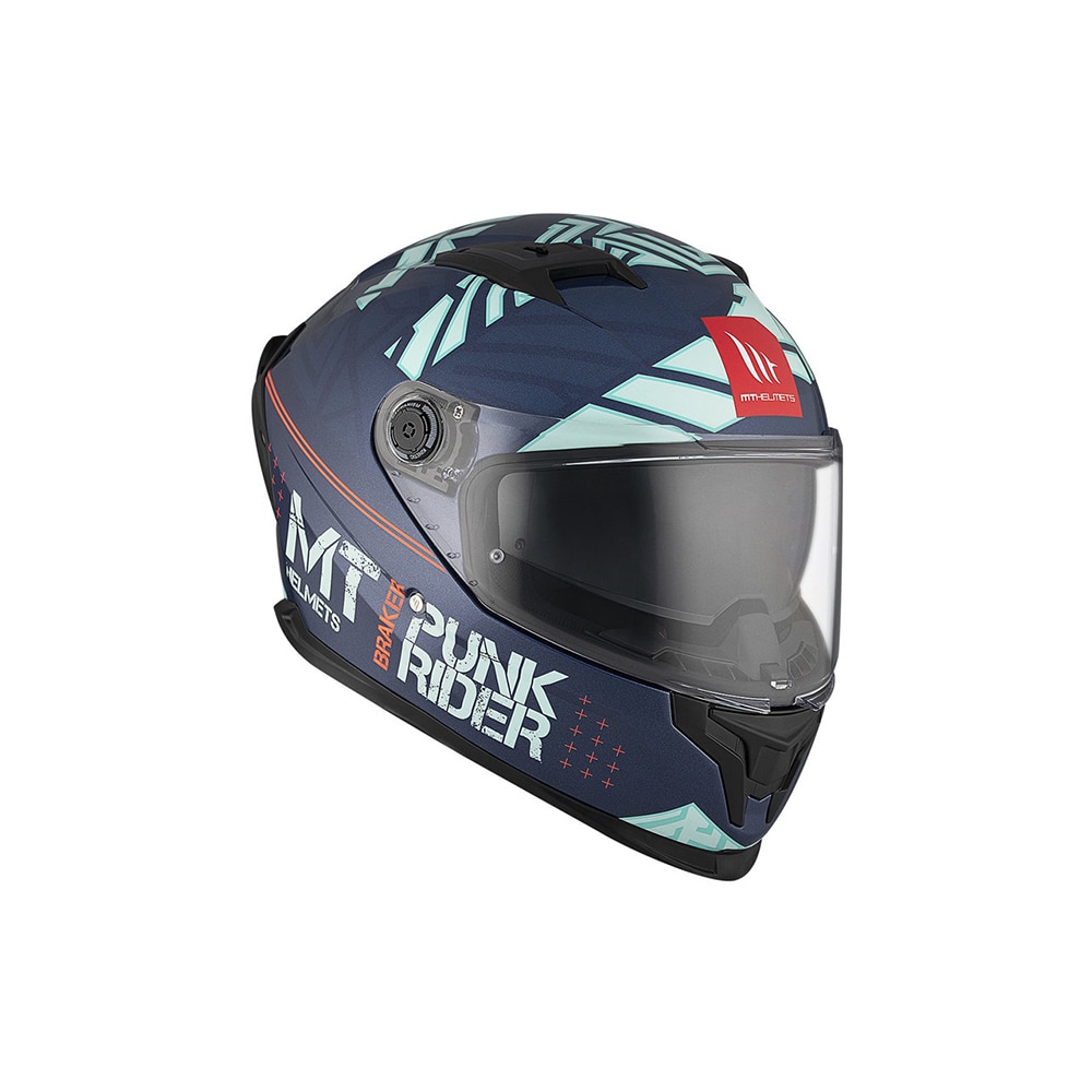 Casco de moto Integral Ff128Sv Braker Sv Mt Helmets - Azul / Naranja Azul / Naranja-4