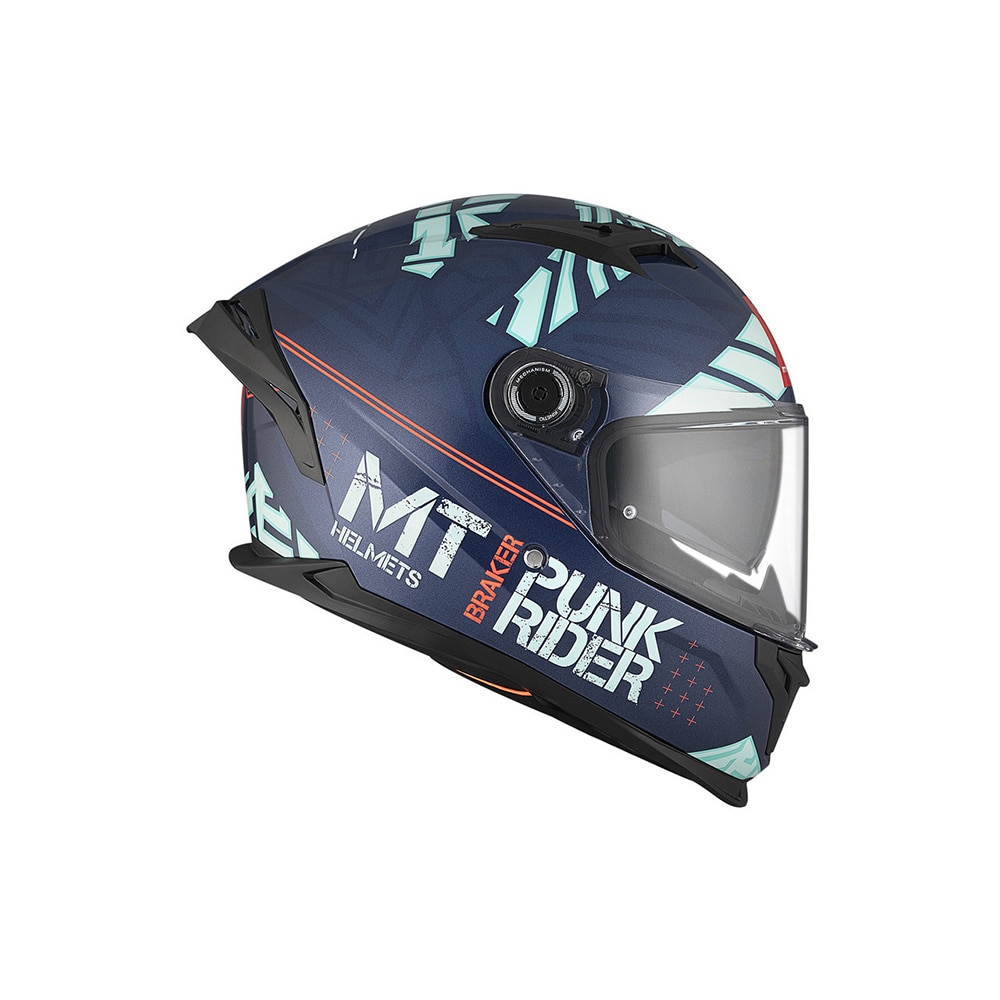Casco de moto Integral Ff128Sv Braker Sv Mt Helmets - Azul / Naranja Azul / Naranja-5