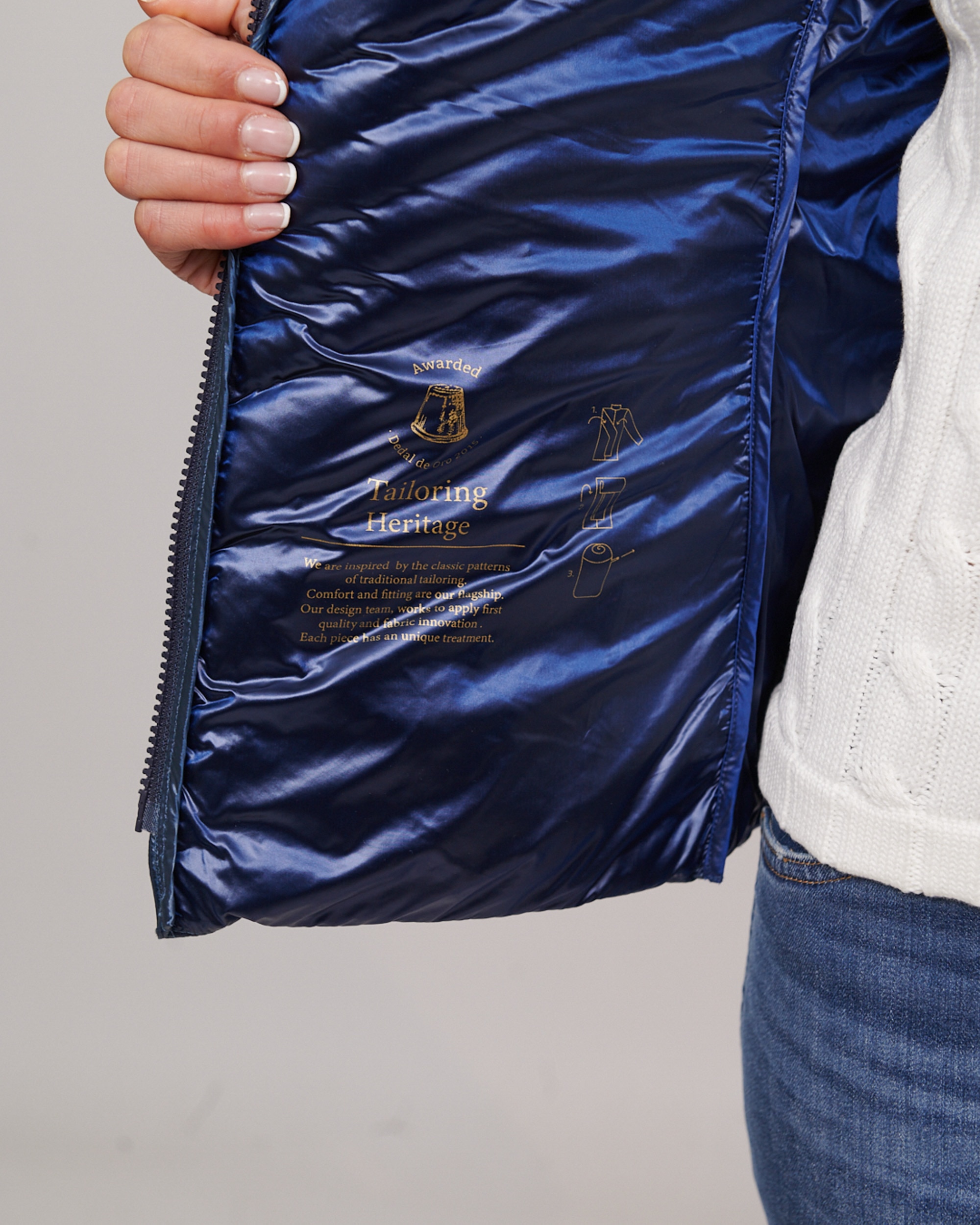 Chaleco de plumas mujer - Henry Arroway - Azul denim Azul denim-4