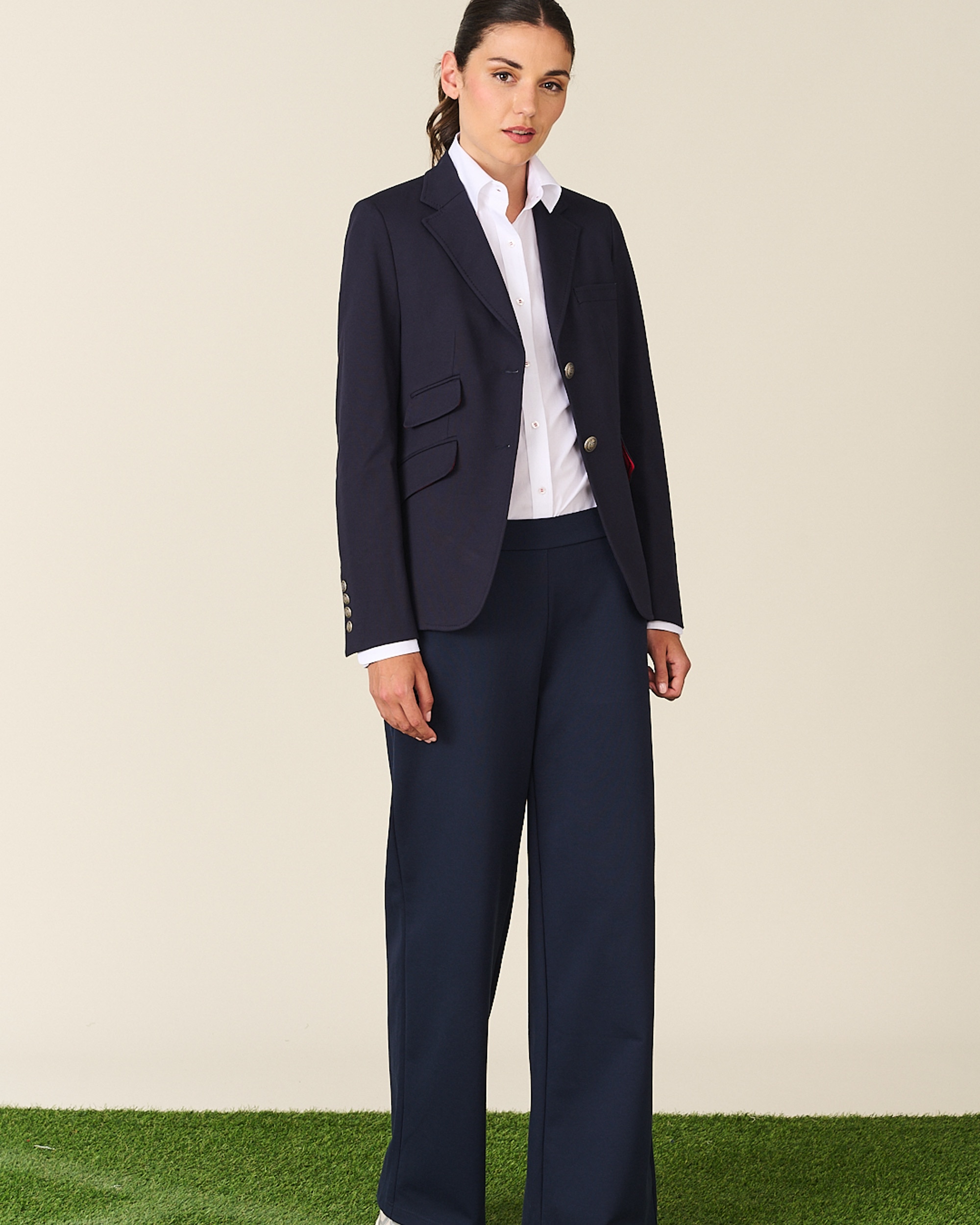 Imagen 0 de Blazer punto milano de mujer Azul oscuro