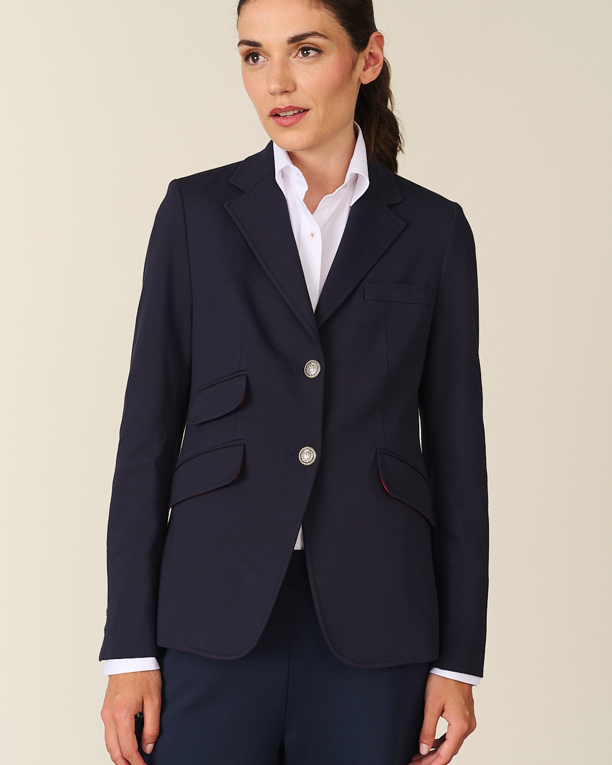 Blazer punto milano de mujer - Henry Arroway - Azul oscuro Azul oscuro-6