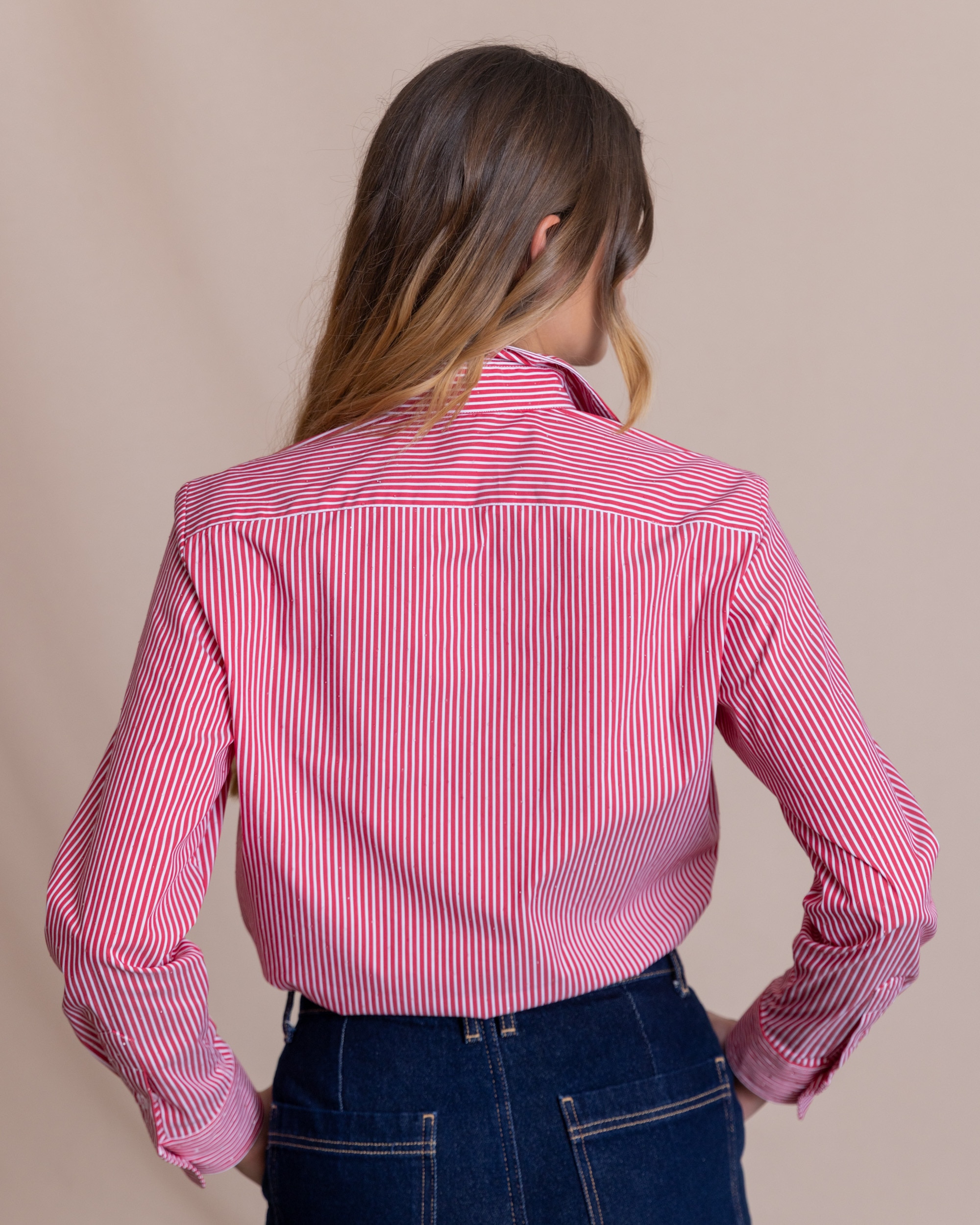Camisa de manga larga mujer - Henry Arroway - Blanco / Rojo Blanco / Rojo-2