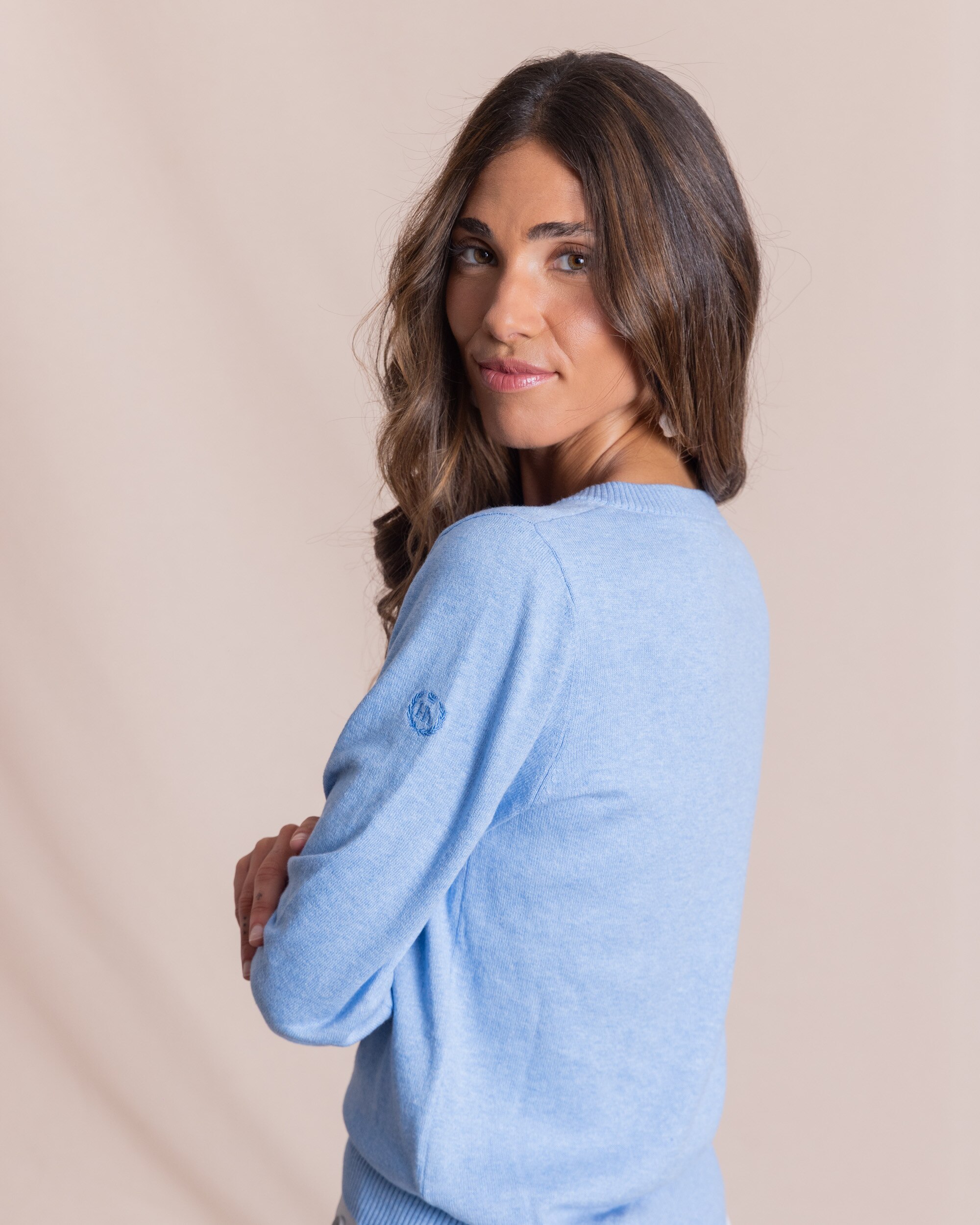 Jersey cuello pico de mujer - Henry Arroway - Azul Cobalto Azul Cobalto-3
