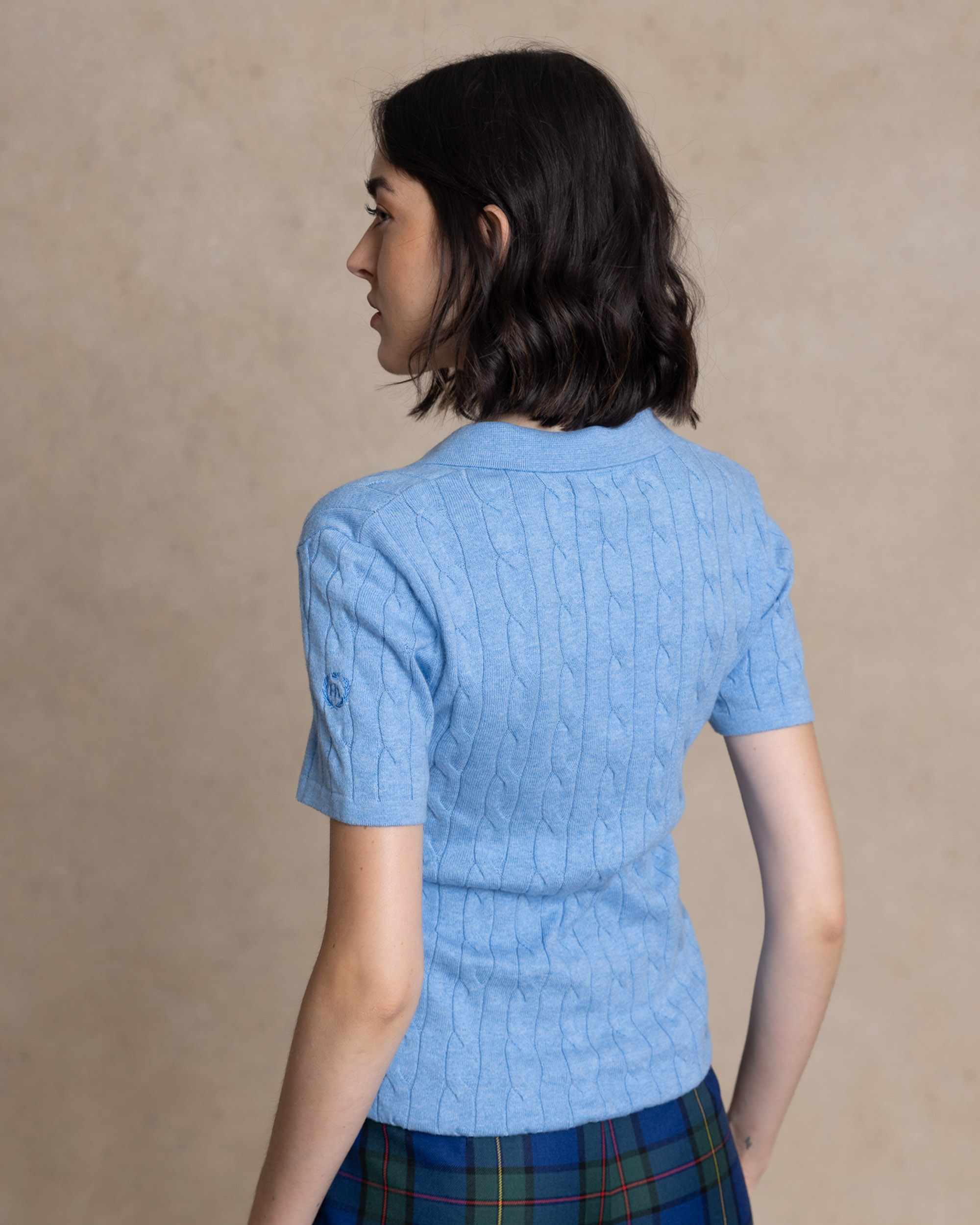 Jersey cuello polo de mujer - Henry Arroway - Azul celeste Azul celeste-2