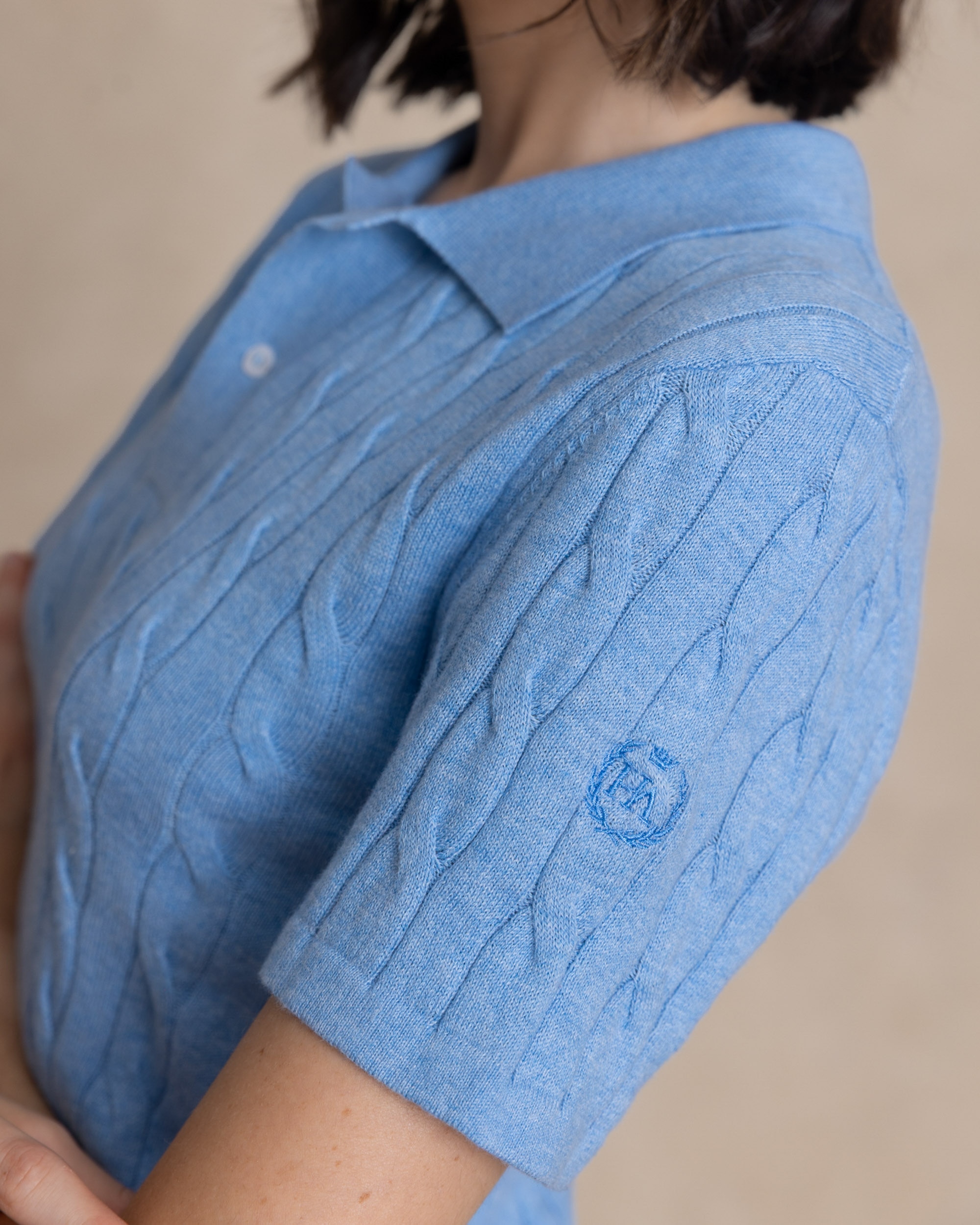 Jersey cuello polo de mujer - Henry Arroway - Azul celeste Azul celeste-3