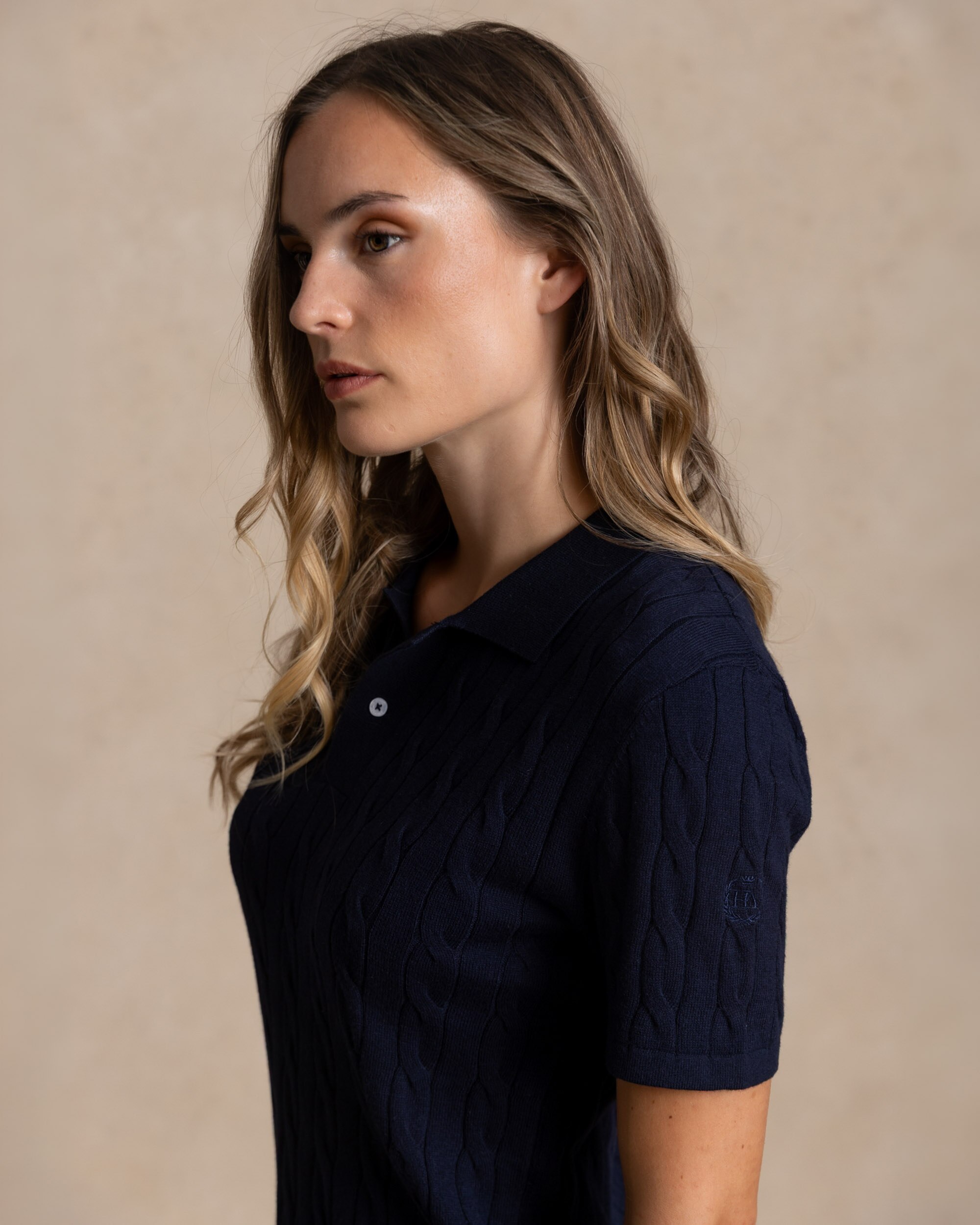 Jersey cuello polo de mujer - Henry Arroway - Azul marino Azul marino-4