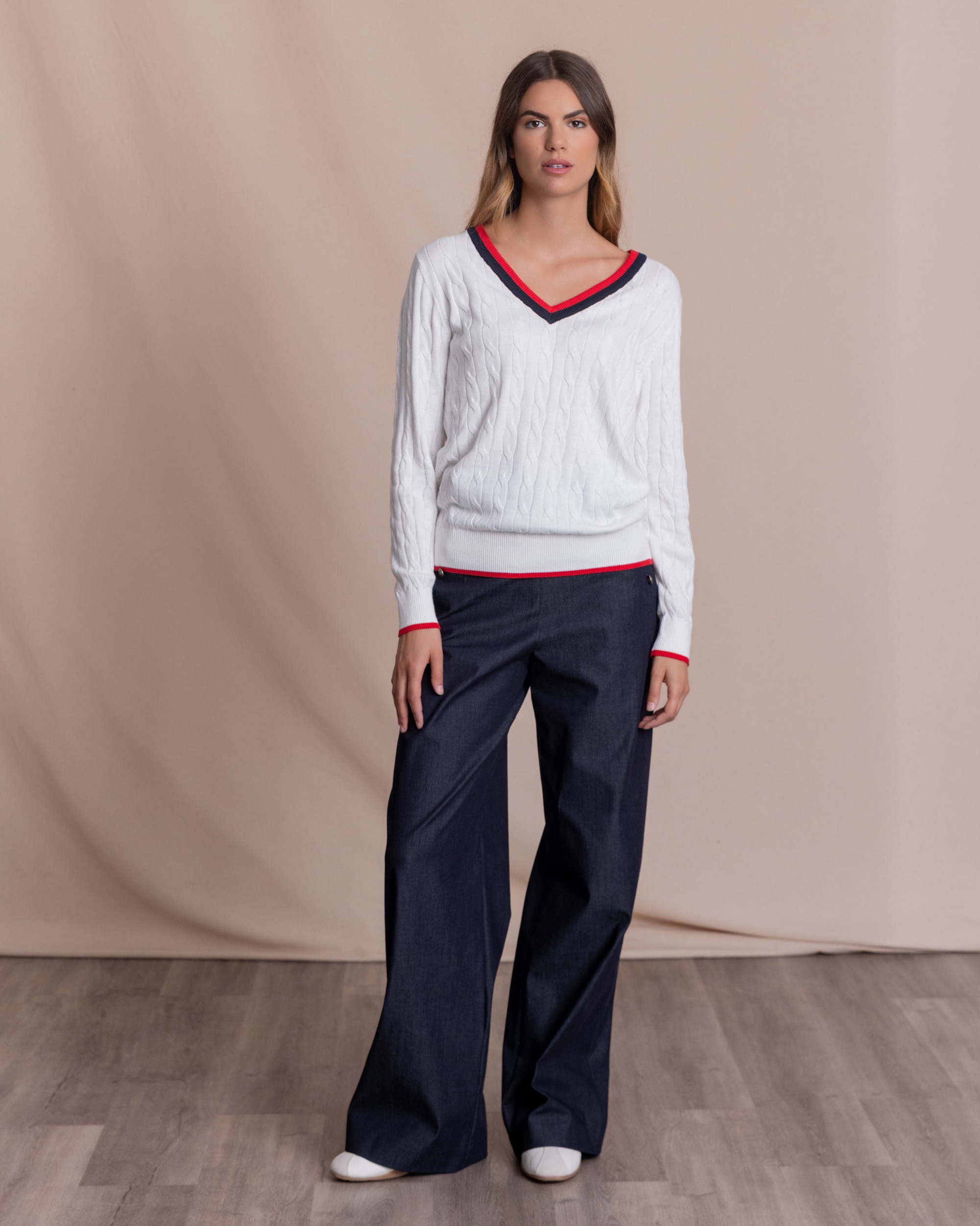 Imagen 0 de Pantalón wide leg de mujer Azul denim