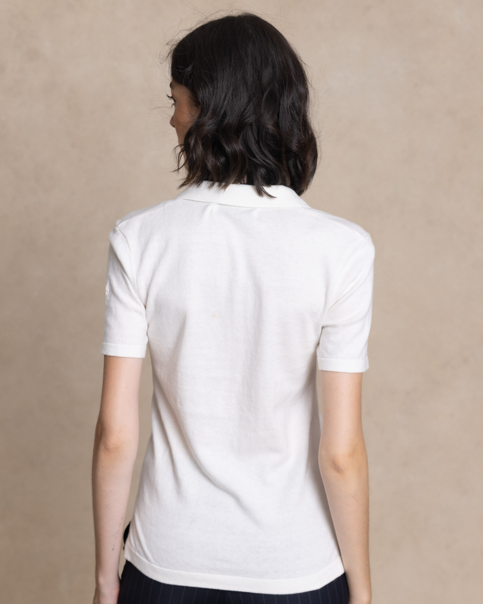 Jersey cuello polo de mujer - Henry Arroway - Blanco Blanco-2